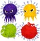 4E's Novelty 4 Packs Sea Animal Water Balls, Sensory Octopus Squishy Pool Toys for Kids ages 3-5